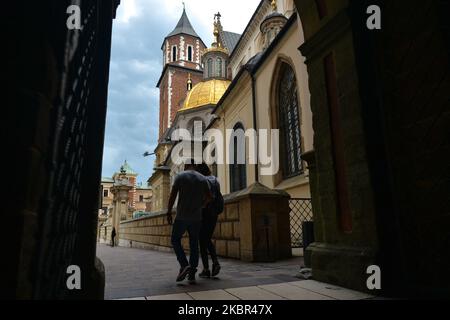 Blick auf die Wawel-Kathedrale. Die Königlichen Wohnungen im Schloss Wawel wurden für die Öffentlichkeit wiedereröffnet. Zum ersten Mal haben Besucher die Möglichkeit, die bisher nicht verfügbare italienische Sammlung von Renaissance-Gemälden aus der Sammlung der Familie Lanckoronski zu sehen. Am Freitag, den 12. Juni 2020, in Krakau, Polen. (Foto von Artur Widak/NurPhoto) Stockfoto