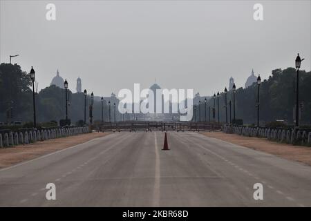 Ansicht des Raj Path inmitten der COVID-19 Coronavirus-Pandemie in Neu-Delhi, Indien am 14. Juni 2020 (Foto von Nasir Kachroo/NurPhoto) Stockfoto