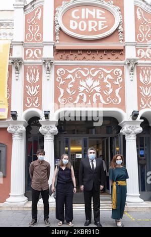 Kulturminister José Manuel Rodríguez Uribes bei der Wiedereröffnung des Kinos „Doré“ nach der Covid-19 in Madrid, 16. Juni 2020, Spanien. (Foto von Oscar Gonzalez/NurPhoto) Stockfoto
