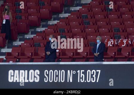 Enrique Cerezo, Präsident von Ateltico, während der Schweigeminute vor dem Liga-Spiel zwischen Club Atletico de Madrid und Real Valladolid CF am 20. Juni 2020 in Wanda Metropolitano in Madrid, Spanien. (Foto von Jose Breton/Pics Action/NurPhoto) Stockfoto