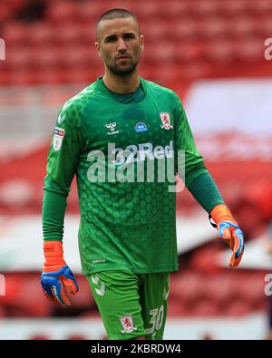 Dejan Stojanovic von Middlesbrough während des Sky Bet Championship-Spiels zwischen Middlesbrough und Swansea City am 20. Juni 2020 im Riverside Stadium, Middlesbrough, England. (Foto von Mark Fletcher/MI News/NurPhoto) Stockfoto