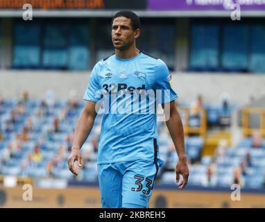 Curtis Davies von Derby County während der EFL Sky Bet Championship zwischen Millwall und Derby County im Den Stadium, London, am 20.. Juni 2020 (Foto by Action Foto Sport/NurPhoto) Stockfoto