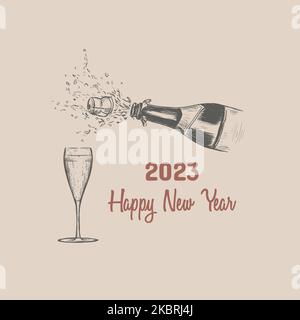 Frohes neues Jahr 2023 Vektor-Illustration Stock Vektor