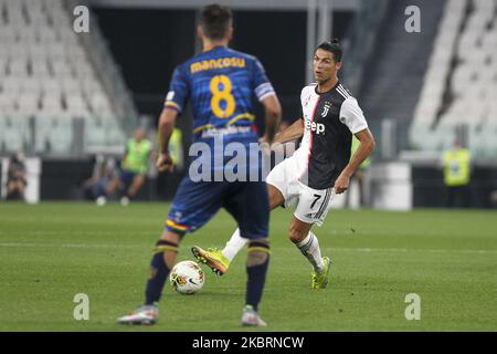 Cristiano Ronaldo vom FC Juventus in einem leeren Stadion aufgrund des Covid-19-Coronavirus während des geschlossenen Spiels zwischen dem FC Juventus und US Lecce am 26. Juni 2020 im Allianz-Stadion in Turin, Italien. Juventus gewann 4-0 gegen Lecce. (Foto von Massimiliano Ferraro/NurPhoto) Stockfoto