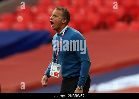 Northampton Town Manager Keith Curle beim Play-Off-Finale der Sky Bet League 2 zwischen Exeter City und Northampton Town am Montag, den 29.. Juni 2020 im Wembley Stadium, London. (Foto von Leila Coker/MI News/NurPhoto) Stockfoto