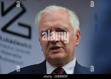 Ein ehemaliger stellvertretender Ministerpräsident Jaroslaw Gowin während einer Pressekonferenz vor einer Konferenz über die Auswirkungen der CODIV-19 auf den Bausektor, die vom Lukasiewicz Research Network in Krakau organisiert wurde. Am Montag, den 29. Juni 2020, in Krakau, Woiwodschaft Kleinpolen, Polen. (Foto von Artur Widak/NurPhoto) Stockfoto