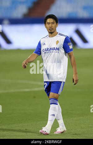 Shinji Kagawa von Real Zaragoza während des Matches der La Liga Smartbank zwischen Real Zaragoza und SD Huesca in La Romareda am 29. Juni 2020 in Zaragoza, Spanien. (Foto von Jose Breton/Pics Action/NurPhoto) Stockfoto