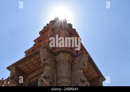 Außenansicht des Baron Empain Palace nach der Restaurierung und Wiedereröffnung für Besucher im Vorort Heliopolis, Kairo, Ägypten, 30. Juni 2020. (Foto von Ziad Ahmed/NurPhoto) Stockfoto