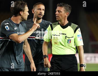 Gianluca Rocchi während des Serie-A-Spiels zwischen US Lecce und UC Sampdoria am 1. Juli 2020 Stadion 'Via del Mare' in Lecce, Italien (Foto von Gabriele Maricchiolo/NurPhoto) Stockfoto