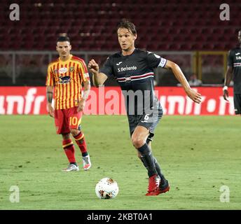 Albin Ekdal von UC Sampdoria während des Serie-A-Spiels zwischen US Lecce und UC Sampdoria am 1. Juli 2020 Stadion 'Via del Mare' in Lecce, Italien (Foto von Gabriele Maricchiolo/NurPhoto) Stockfoto