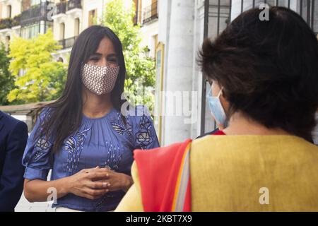 Die stellvertretende Bürgermeisterin von Madrid, Begona Villacis, nimmt an der Präsentation des SÜDGIPFELS 2020 in Madrid, Spanien, am 8. Juni 2020 Teil. (Foto von Oscar Gonzalez/NurPhoto) Stockfoto