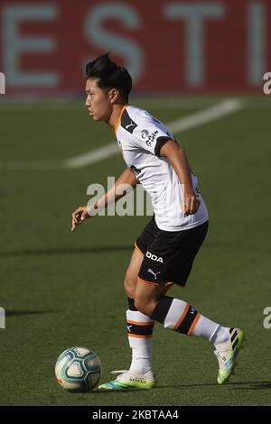 Kang-in Lee aus Valencia in Aktion während des Liga-Spiels zwischen Villarreal CF und Valencia CF im Estadio de la Ceramica am 28. Juni 2020 in Villareal, Spanien. (Foto von Jose Breton/Pics Action/NurPhoto) Stockfoto