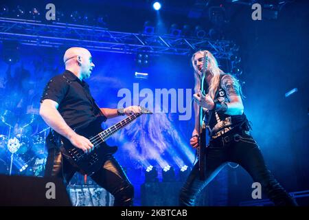 Die schwedische Heavy Metal Band Hammerfall tritt am 28 2015. Januar live im Alcatraz in Mailand auf (Foto: Mairo Cinquetti/NurPhoto) Stockfoto