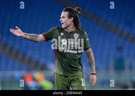 Nahitan Nandez von Cagliari Calcio Gesten während der Serie Ein Spiel zwischen SS Lazio und Cagliari Calcio im Stadio Olimpico, Rom, Italien am 23. Juli 2020. (Foto von Giuseppe Maffia/NurPhoto) Stockfoto