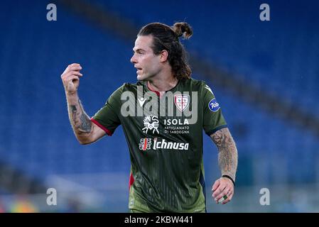 Nahitan Nandez von Cagliari Calcio Gesten während der Serie Ein Spiel zwischen SS Lazio und Cagliari Calcio im Stadio Olimpico, Rom, Italien am 23. Juli 2020. (Foto von Giuseppe Maffia/NurPhoto) Stockfoto