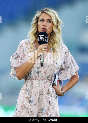 DAZN-Fernsehmoderatorin Diletta Leotta während des Fußballspiels der Serie A SS Lazio gegen Cagliari Calcio am 23. Juli 2020 im Olimpico-Stadion in Rom, Italien (Foto: Matteo Ciambelli/NurPhoto) Stockfoto