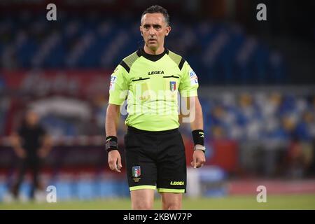 Schiedsrichter Gianluca Aureliano während der Serie A Spiel zwischen SSC Napoli und US Sassuolo im Stadio San Paolo Neapel Italien am 25. Juli 2020. (Foto von Franco Romano/NurPhoto) Stockfoto