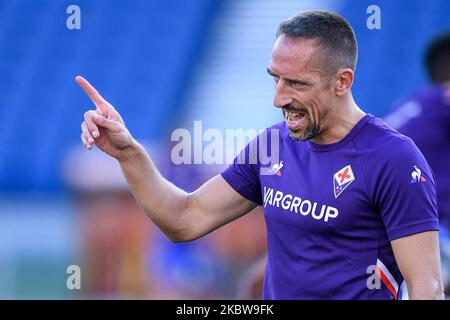 Franck Ribery von ACF Fiorentina Gesten während der Serie Ein Spiel zwischen AS Roma und ACF Fiorentina im Stadio Olimpico, Rom, Italien am 26. Juli 2020. (Foto von Giuseppe Maffia/NurPhoto) Stockfoto