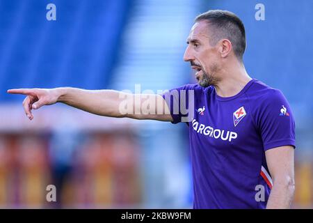 Franck Ribery von ACF Fiorentina Gesten während der Serie Ein Spiel zwischen AS Roma und ACF Fiorentina im Stadio Olimpico, Rom, Italien am 26. Juli 2020. (Foto von Giuseppe Maffia/NurPhoto) Stockfoto