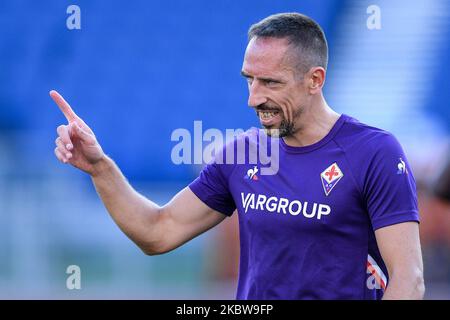 Franck Ribery von ACF Fiorentina Gesten während der Serie Ein Spiel zwischen AS Roma und ACF Fiorentina im Stadio Olimpico, Rom, Italien am 26. Juli 2020. (Foto von Giuseppe Maffia/NurPhoto) Stockfoto