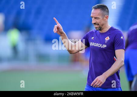 Franck Ribery von ACF Fiorentina Gesten während der Serie Ein Spiel zwischen AS Roma und ACF Fiorentina im Stadio Olimpico, Rom, Italien am 26. Juli 2020. (Foto von Giuseppe Maffia/NurPhoto) Stockfoto