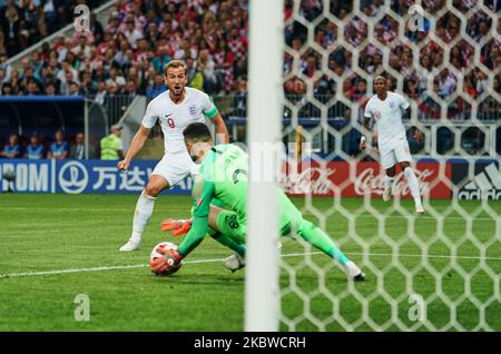 Harry Kane während des FIFA-Weltcup-Spiels England gegen Kroatien im Luzhniki-Stadion, Moskau, Russland, am 11. Juli 2018. (Foto von Ulrik Pedersen/NurPhoto) Stockfoto