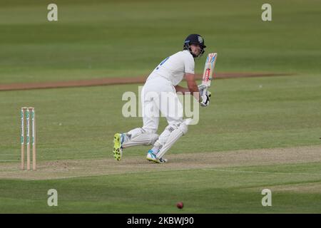 Alex Lees von Durham im Kampf beim Bob Willis Trophy-Spiel zwischen Durham und Yorkshire in Emirates Riverside, Chester le Street, England, am 1.. August 2020. (Foto von Mark Fletcher/MI News/NurPhoto) Stockfoto