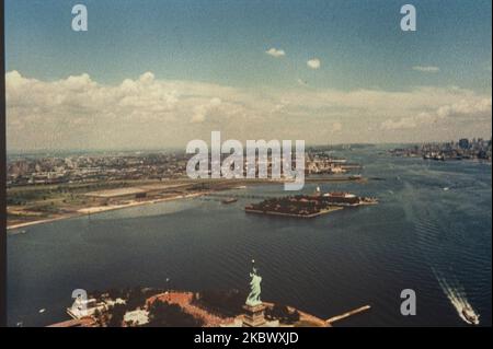 New York, USA Mai 1973: New york manhattan Luftaufnahme im Jahr 70s Stockfoto