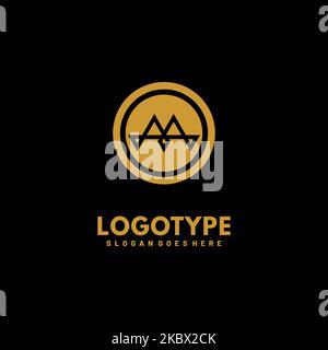 Modernes Initial AA Logo Brief einfaches und kreatives Designkonzept Stock Vektor