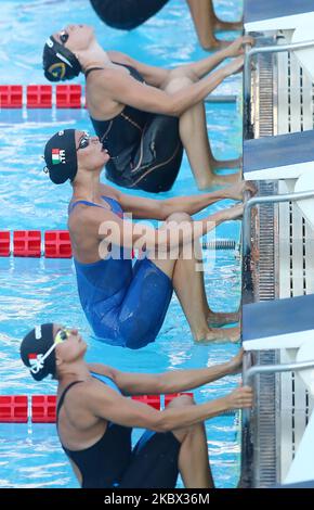 Margherita Panziera (ITA) tritt am 12. August 2020 in Rom, Italien, bei der internationalen Schwimmtrophäe Frecciarossa Settecolli beim Rückenschlag der Frauen von 100m an (Foto: Matteo Ciambelli/NurPhoto) Stockfoto