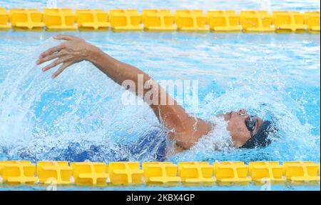 Margherita Panziera (ITA) tritt am 13. August 2020 in Rom, Italien, bei der internationalen Schwimmtrophäe Frecciarossa Settecolli beim Rückenschlag der Frauen von 200m an (Foto: Matteo Ciambelli/NurPhoto) Stockfoto