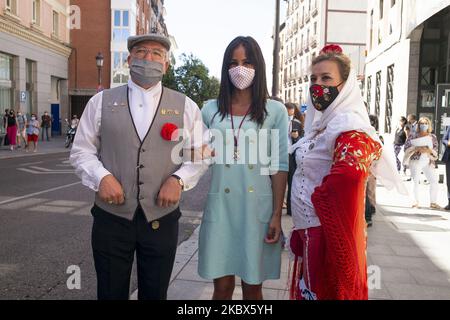 Begona Villacis nimmt an der Feier der Virgen de la Paloma Teil, ohne eine Prozession oder Blumengabe wegen Covid-19, Madrid, Spanien, 15. August 2020. (Foto von Oscar Gonzalez/NurPhoto) Stockfoto