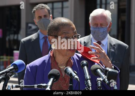 Die Kongressabgeordnete Eleanor Holmes Norton (D-DC) hält am 18. August 2020 im USPS-Hauptquartier in Washington DC, USA, eine Pressekonferenz zum Posttag der Aktion ab (Foto: Lenin Nolly/NurPhoto) Stockfoto