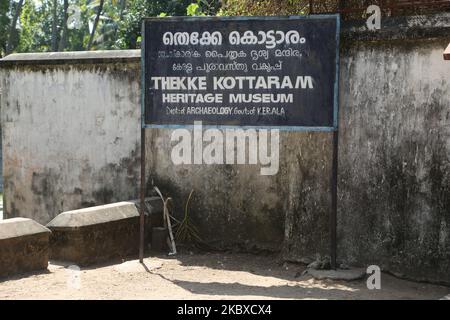 Schild vor dem Thekke Kottaram Heritage Museum in Padmanabhapuram, Tamil Nadu, Indien. (Foto von Creative Touch Imaging Ltd./NurPhoto) Stockfoto