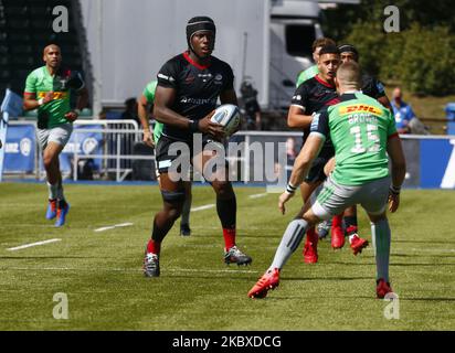 Maro Itoje von Saracens beim Gallagher Premiership Rugby zwischen Saracens und Harlekins im Allianz Park Stadion, Hendonon, Großbritannien, am 22.. August 2020 (Foto by Action Foto Sport/NurPhoto) Stockfoto