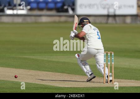 CHESTER LE STREET, ENGLAND. AUGUST 22. 2020 David Bedingham von Durham schlug während des Bob Willis Trophy-Spiels zwischen Durham County Cricket Club und Derbyshire County Cricket Club in Emirates Riverside, Chester le Street am Samstag, den 22.. August 2020. (Foto von Mark Fletcher/MI News/NurPhoto) Stockfoto