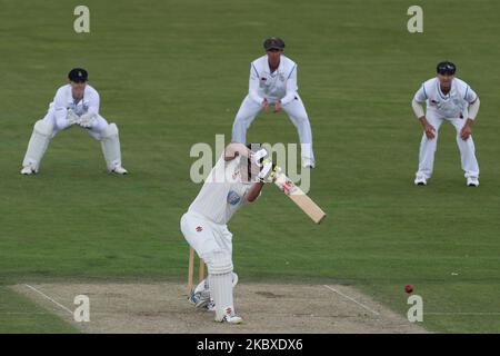 Alex Lees von Durham hat am Samstag, den 22.. August 2020, beim Bob Willis Trophy-Spiel zwischen dem Durham County Cricket Club und dem Derbyshire County Cricket Club in Emirates Riverside, Chester le Street, geschlagen. (Foto von Mark Fletcher/MI News/NurPhoto) Stockfoto