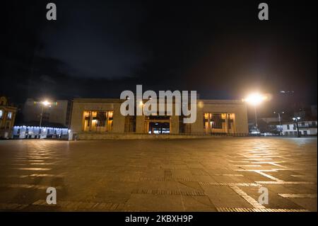 Eine allgemeine Ansicht des Palastes des Obersten Gerichtshofs von Bolivars Platz 'Plaza de Bolivar' während der sektorisierten Aussperrung durch das neuartige Coronavirus in Bogota, Kolumbien, am 13. August 2020. (Foto von Sebastian Barros/NurPhoto) Stockfoto