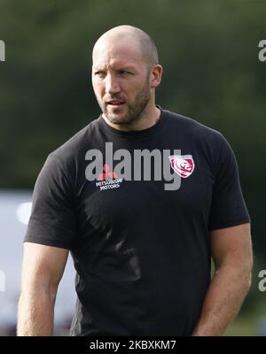 George Skivington Cheftrainer von Gloucester beim Gallagher Premiership Rugby zwischen Saracens und Gloucester im Allianz Park Stadion, Hendon am 26.. August 2020 (Foto by Action Foto Sport/NurPhoto) Stockfoto