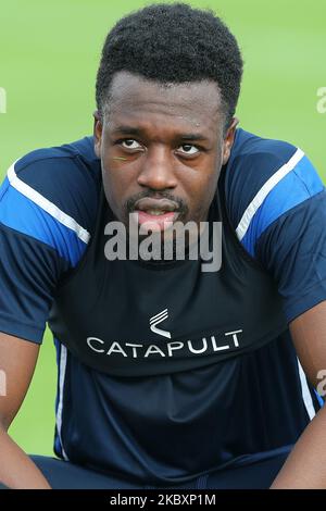 Timi Odusina während der Vorsaison-Ausbildung von Hartlepool United am East Durham College, Peterlee, County Durham, England, am 27. August 2020. (Foto von Mark Fletcher/MI News/NurPhoto) Stockfoto