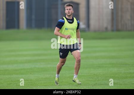 Rhys Oates während der Vorsaison-Ausbildung von Hartlepool United am East Durham College, Peterlee, County Durham, England, am 27. August 2020. (Foto von Mark Fletcher/MI News/NurPhoto) Stockfoto