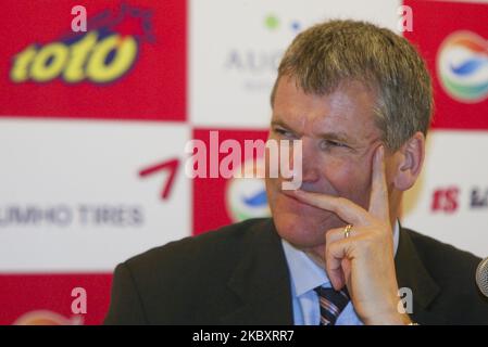 David Gill, ehemaliger Vizepräsident von Manchester United (jetzt britischer Fußballvorstand), hält am 27. April 2007 im Hotel-Pressesaal in Seoul, Südkorea, eine Pressekonferenz über die Probleme des südkoreanischen Fußballteams FC Seoul und man U mou ab. (Foto von Seung-il Ryu/NurPhoto) Stockfoto