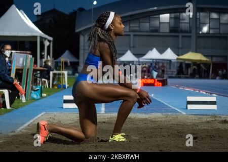 Larissa Iapichino tritt am 29. August 2020 im Colbachini Stadium in Padua, Italien, bei der Ausgabe 110 der italienischen Leichtathletik-Meisterschaften im Weitsprung an. (Foto von Massimo Bertolini/NurPhoto) Stockfoto