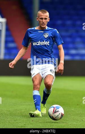 OLDHAM, ENGLAND. SAMSTAG, 29. AUGUST 202 Tom Hamer von Oldham Athletic während des Vorsaison-Freundschaftsspiel zwischen Oldham Athletic und Lincoln City im Boundary Park, Oldham, England, am 29. August 2020. (Foto von Eddie Garvey/MI News/NurPhoto) Stockfoto