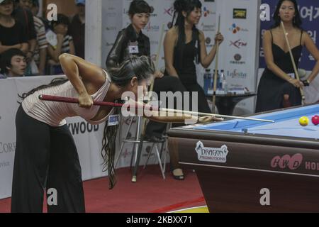 Shanelle Loraine aus Japan bei einem XTM International Team Carom Challenge Spiel in Goyang, Südkorea, am 15. September 2007. (Foto von Seung-il Ryu/NurPhoto) Stockfoto