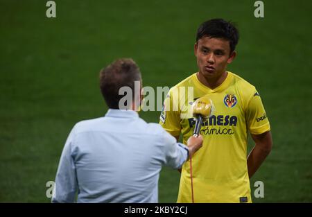 Takefusa Kubo aus Villarreal während der spanischen freundlichen Mach zwischen Villarreal und Real Sociedad in Ciudad Deportiva von Miralcamp, am 2. September 2020 in Vila-real, Spanien (Foto: Maria Jose Segovia/NurPhoto) Stockfoto