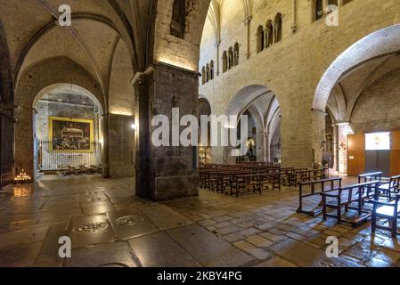 Innenraum der Basilika Sant Feliu in Girona (Katalonien, Spanien) ESP: Interieur de la Basílica de Sant Feliu de Gerona (Cataluña, España) Stockfoto