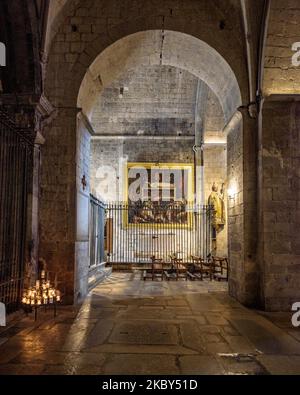 Innenraum der Basilika Sant Feliu in Girona (Katalonien, Spanien) ESP: Interieur de la Basílica de Sant Feliu de Gerona (Cataluña, España) Stockfoto