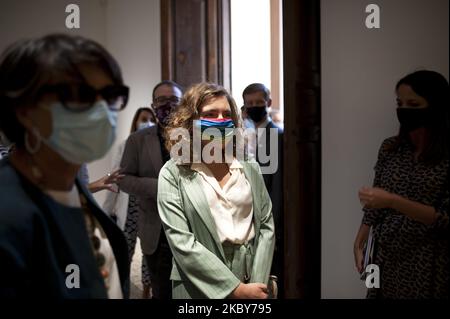 Anna Laura Orrico Untersekretärin im Ministerium für Kulturerbe und Aktivitäten, in L'Aquila, Italien, am 5. September 2020, Während der Eröffnung der Restaurierung des Palazzo Ardinghelli. (Foto von Andrea Mancini/NurPhoto) Stockfoto