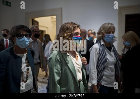 Anna Laura Orrico Untersekretärin im Ministerium für Kulturerbe und Aktivitäten, in L'Aquila, Italien, am 5. September 2020, Während der Eröffnung der Restaurierung des Palazzo Ardinghelli. (Foto von Andrea Mancini/NurPhoto) Stockfoto